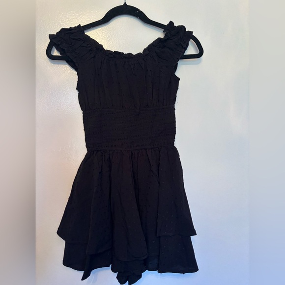 NWT Urban Outfitters Rosie Smocked Tiered Ruffle Romper - Picture 7 of 8